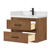 Custom image for Toasted Walnut with Matte Black Trim / White Quartz / No Mirror
