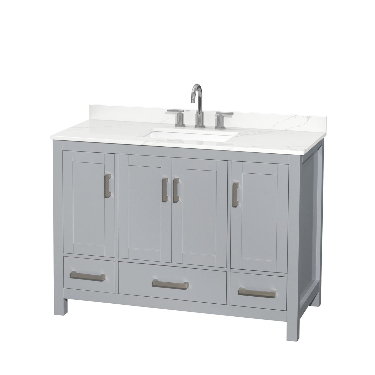 Sheffield Bathroom Vanity with Countertop 48 inch Single Sink 3-hole Faucet Setup