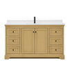Custom image for Honey Oak with Matte Black Trim / Giotto Quartz / No Mirror