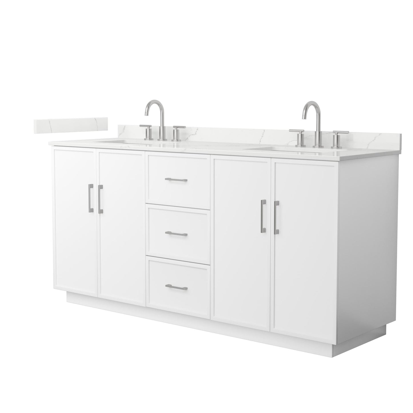 Elan TK Bathroom Vanity with Countertop 72 inch Double Sink 3-hole Faucet Setup