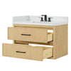 Custom image for Scandinavian Oak with Matte Black Trim / Giotto Quartz / No Mirror