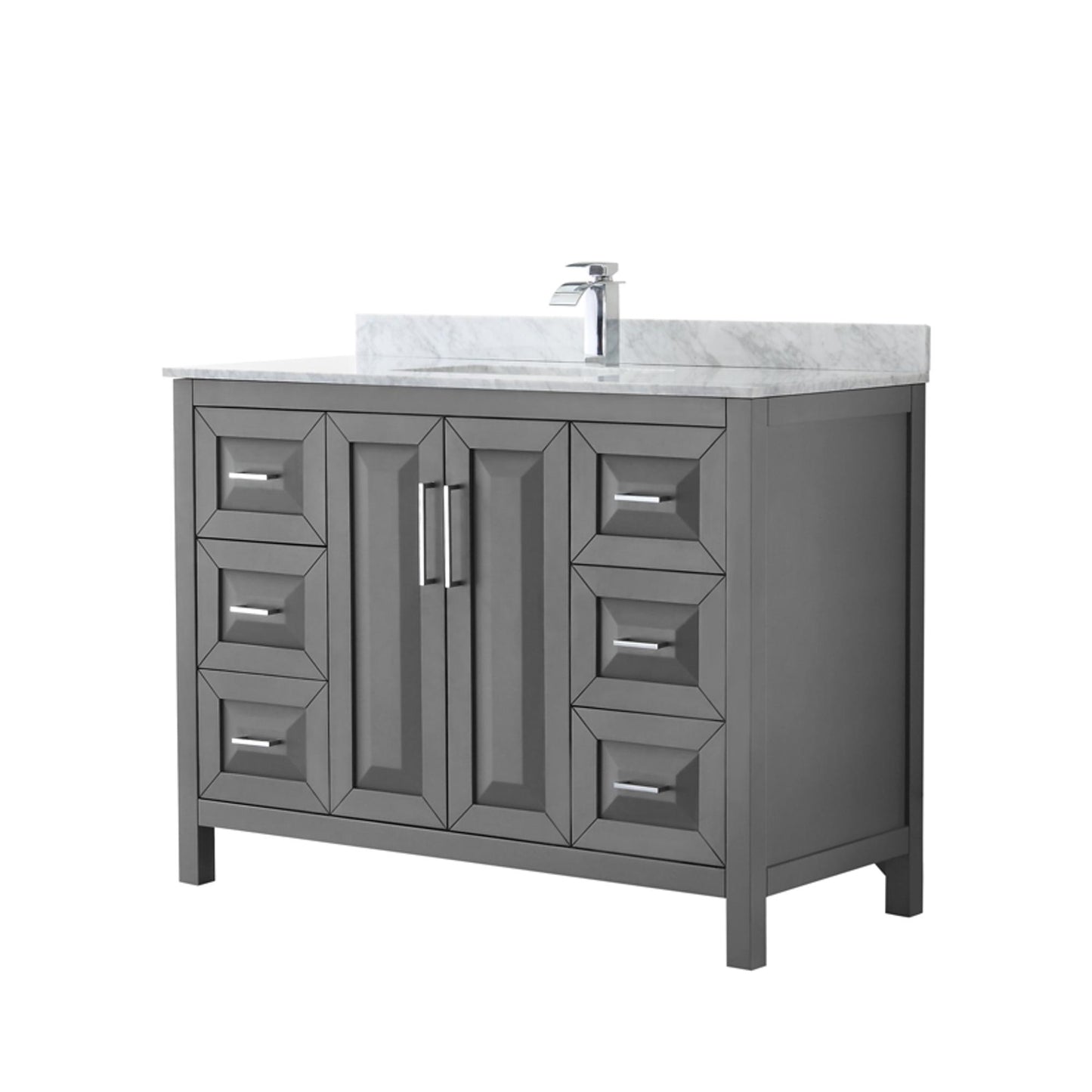 Daria Bathroom Vanity with Countertop 48 inch Single Sink Single hole Faucet Setup