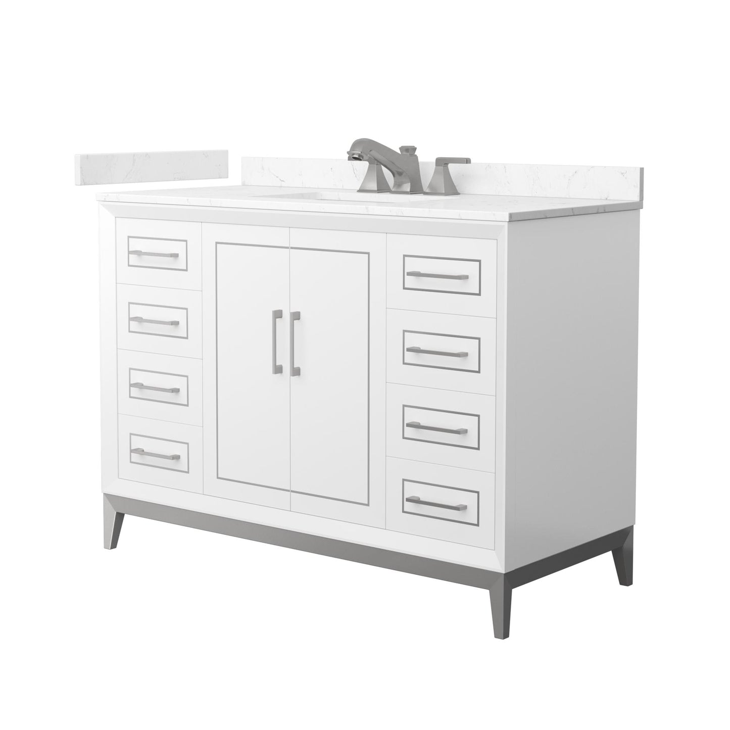 Marlena Bathroom Vanity with Countertop 48 inch Single Sink 3-hole Faucet Setup