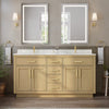 Custom image for Rift Oak with Brushed Gold Trim / Carrara Cultured Marble / No Mirror