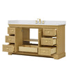 Custom image for Honey Oak with Brushed Gold Trim / White Cultured Marble / No Mirror