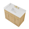 Custom image for Rift Oak with Brushed Gold Trim / White Quartz / No Mirror