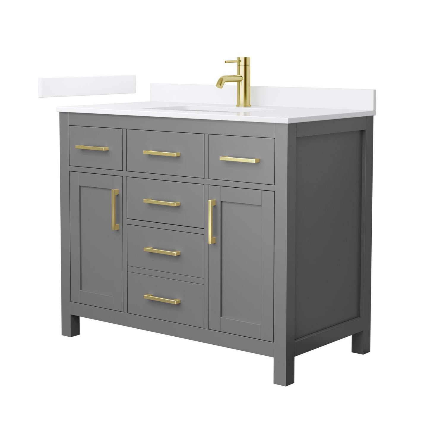 Beckett Bathroom Vanity with Countertop 42 inch Single Sink Single hole Faucet Setup