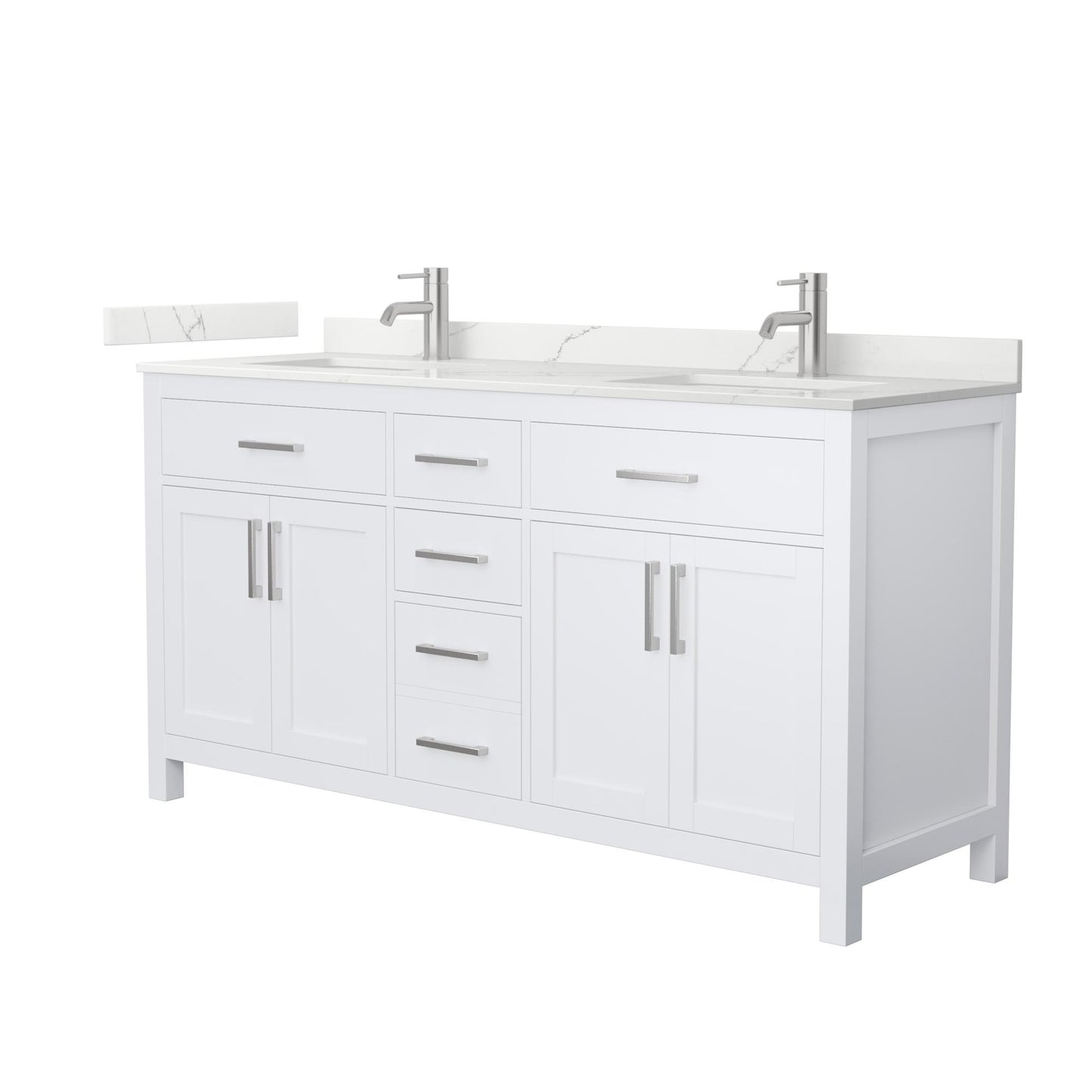 Beckett Bathroom Vanity with Countertop 66 inch Double Sink Single hole Faucet Setup