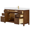 Custom image for Dark Walnut with Brushed Gold Trim / White Quartz / No Mirror