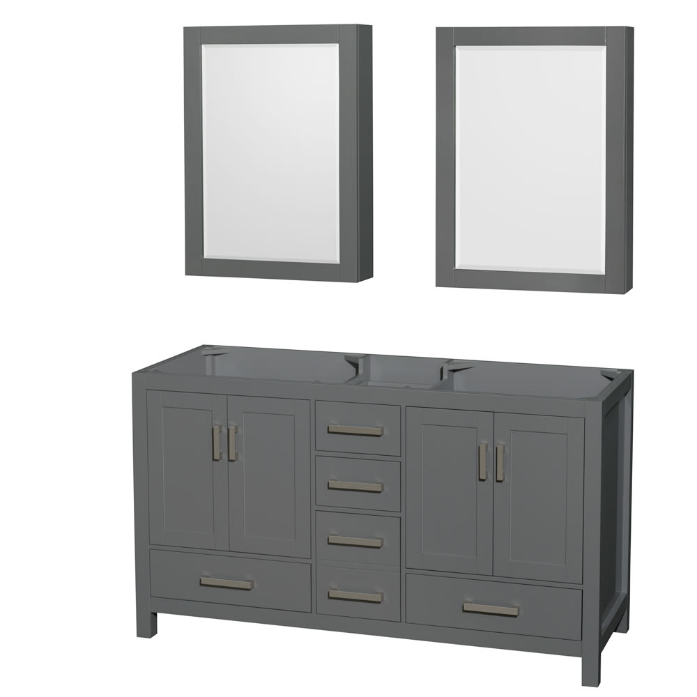 Sheffield Bathroom Vanity Cabinet 60 inch Double Sink