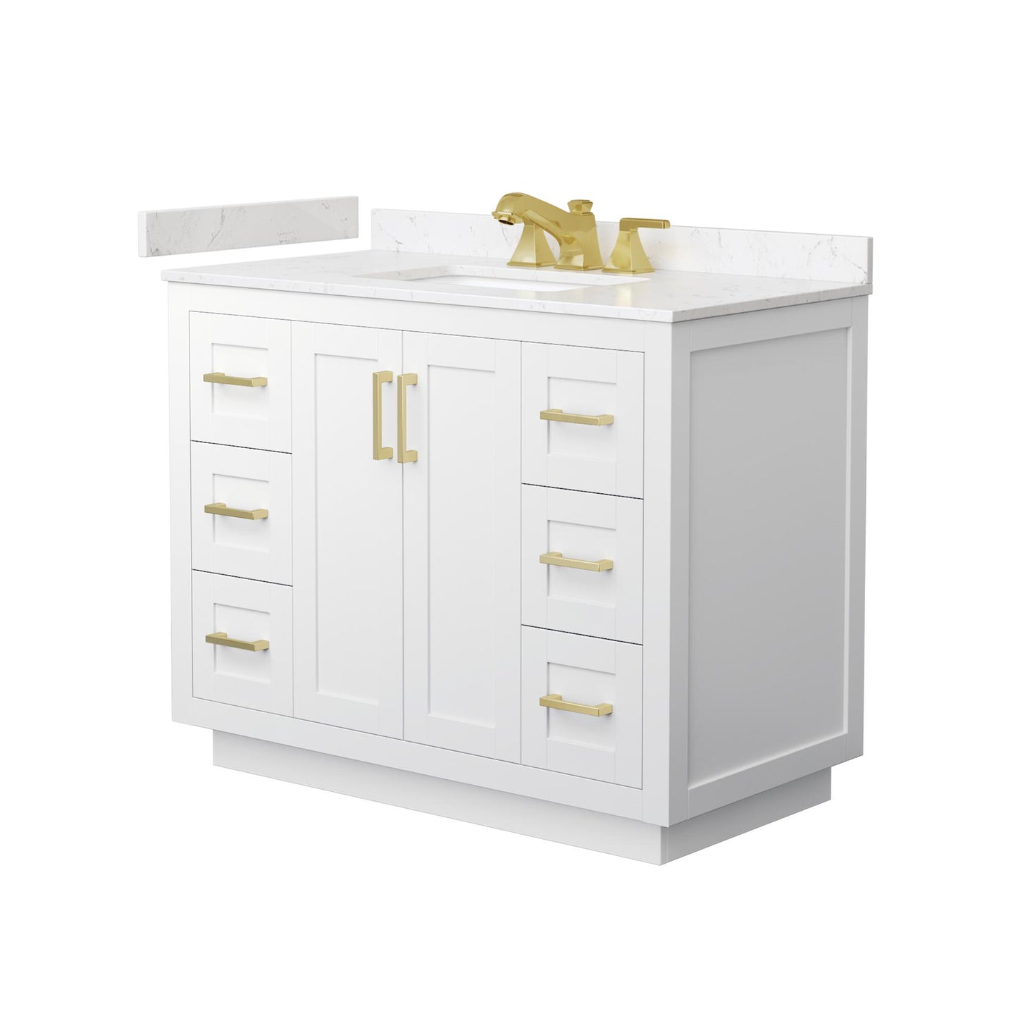Miranda Bathroom Vanity with Countertop 42 inch Single Sink 3-hole Faucet Setup