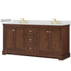 Custom image for Dark Walnut with Brushed Gold Trim / Giotto Quartz / No Mirror
