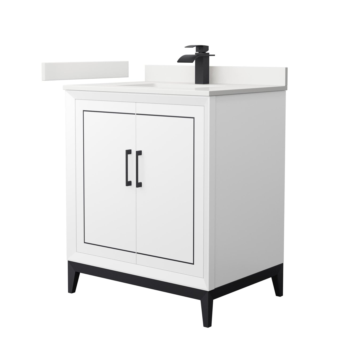 Marlena Bathroom Vanity with Countertop 30 inch Single Sink Single hole Faucet Setup