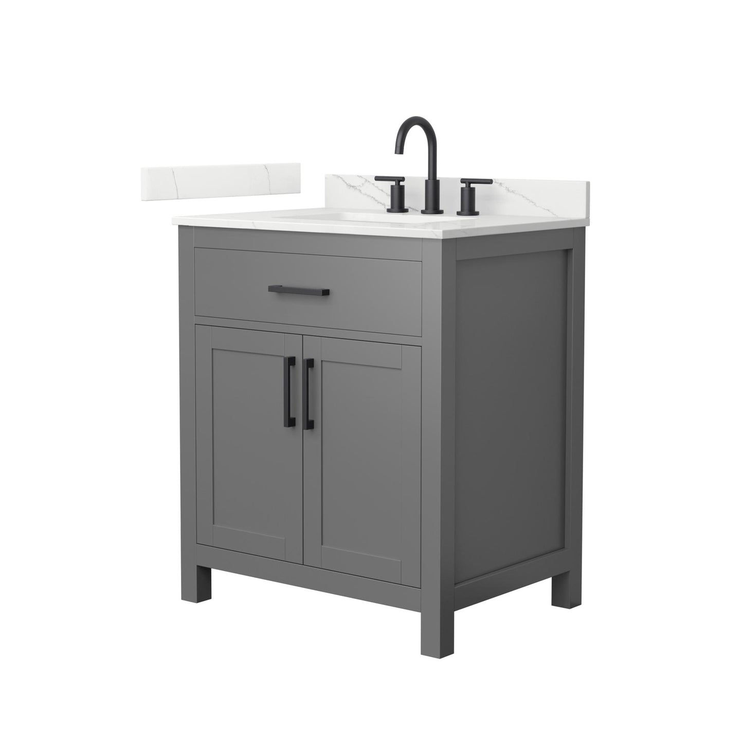 Beckett Bathroom Vanity with Countertop 30 inch Single Sink 3-hole Faucet Setup