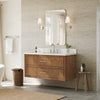 Custom image for Toasted Walnut with Brushed Nickel Trim / White Quartz / No Mirror