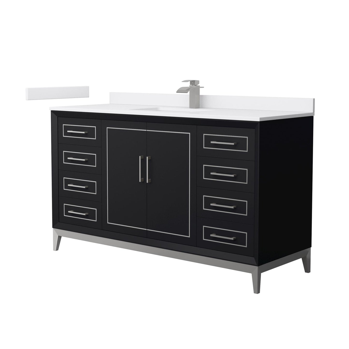 Marlena Bathroom Vanity with Countertop 60 inch Single Sink Single hole Faucet Setup