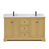 Custom image for Honey Oak with Matte Black Trim / Giotto Quartz / No Mirror