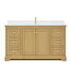Custom image for Honey Oak with Brushed Gold Trim / White Quartz / No Mirror