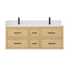 Custom image for Scandinavian Oak with Matte Black Trim / Giotto Quartz / No Mirror