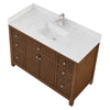 Custom image for Dark Walnut with Brushed Nickel Trim / Carrara Cultured Marble / No Mirror