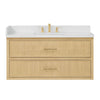 Custom image for Scandinavian Oak with Satin Bronze Trim / White Quartz / No Mirror