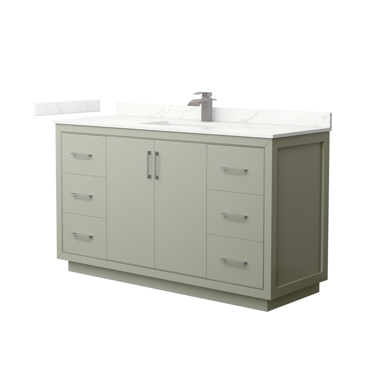 Icon Bathroom Vanity with Countertop 60 inch Single Sink Single hole Faucet Setup