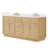Custom image for Rift Oak with Brushed Gold Trim / White Cultured Marble / No Mirror