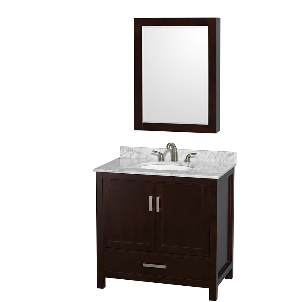 Sheffield Bathroom Vanity with Countertop 36 inch Single Sink 3-hole Faucet Setup