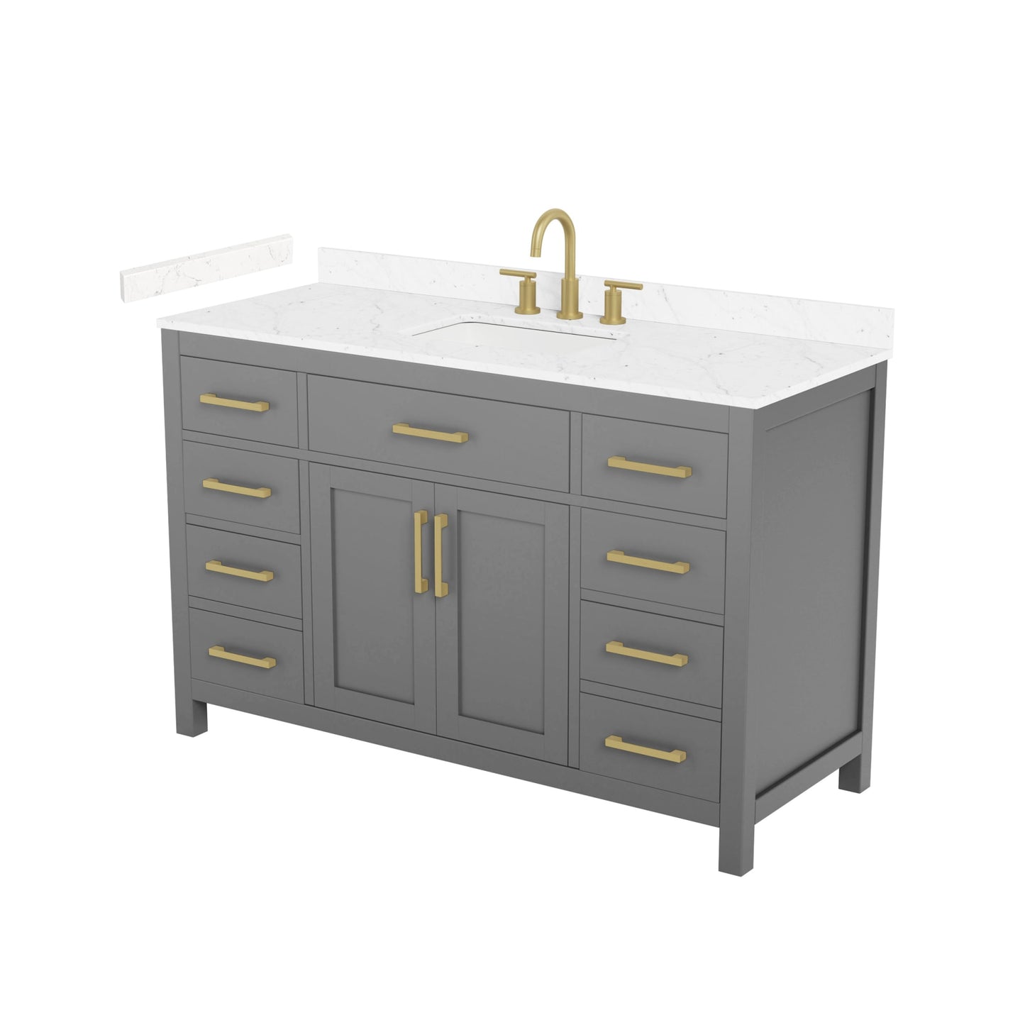 Beckett Bathroom Vanity with Countertop 54 inch Single Sink 3-hole Faucet Setup