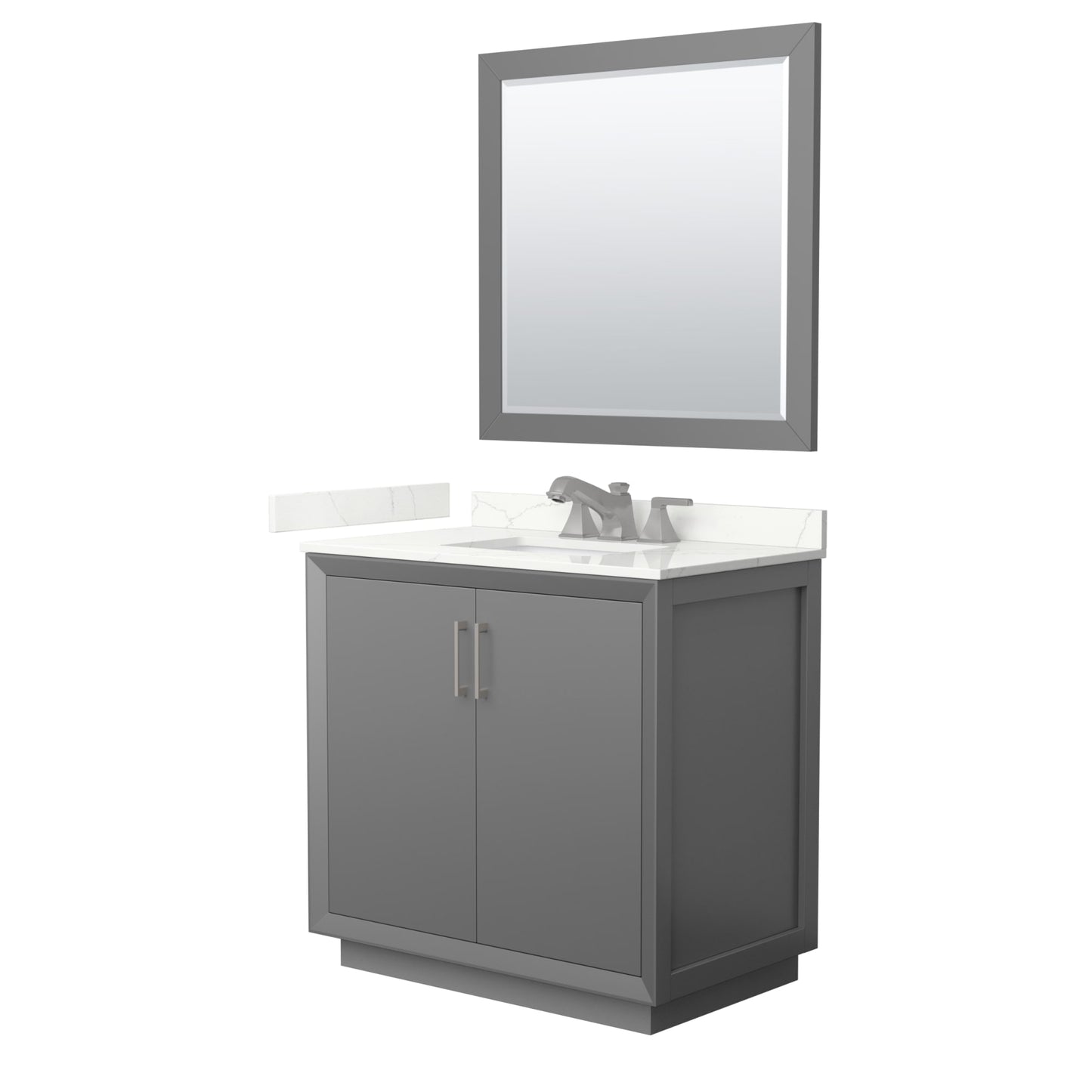 Strada Bathroom Vanity with Countertop 36 inch Single Sink 3-hole Faucet Setup