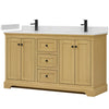 Custom image for Honey Oak with Matte Black Trim / Giotto Quartz / No Mirror