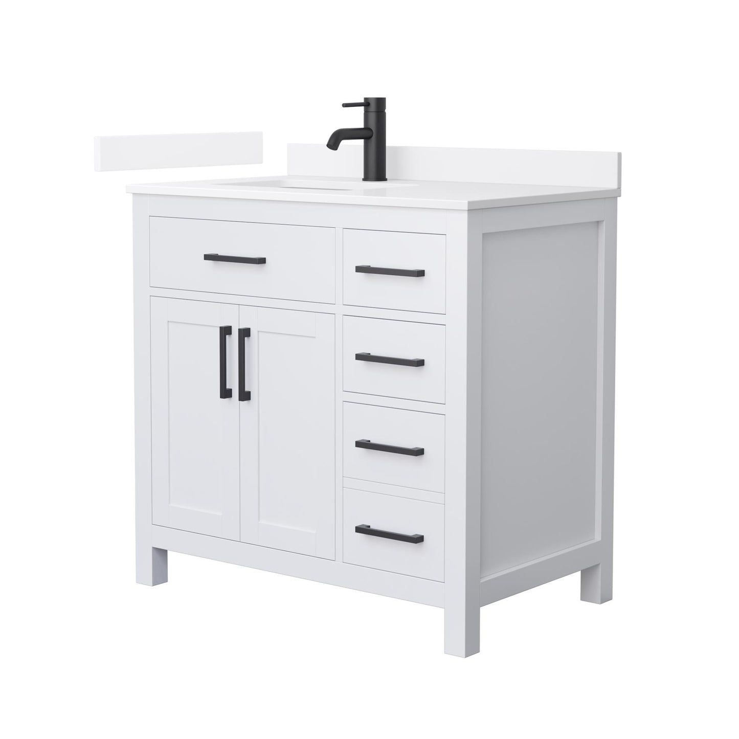 Beckett Bathroom Vanity with Countertop 36 inch Single Sink Single hole Faucet Setup