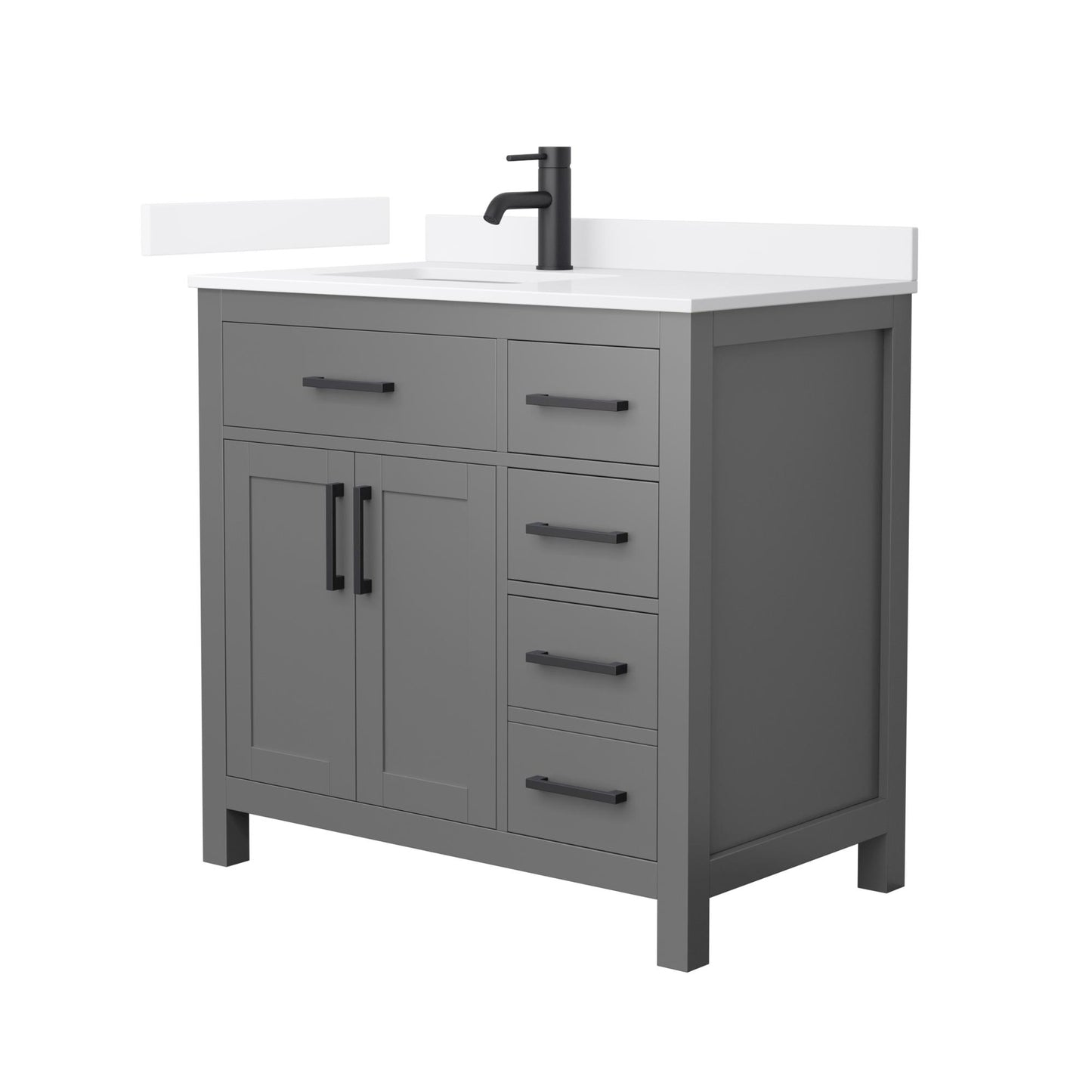 Beckett Bathroom Vanity with Countertop 36 inch Single Sink Single hole Faucet Setup