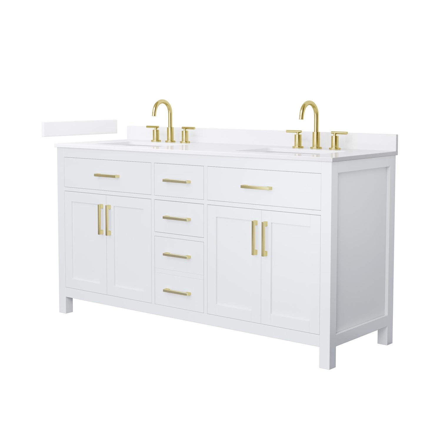 Beckett Bathroom Vanity with Countertop 66 inch Double Sink 3-hole Faucet Setup