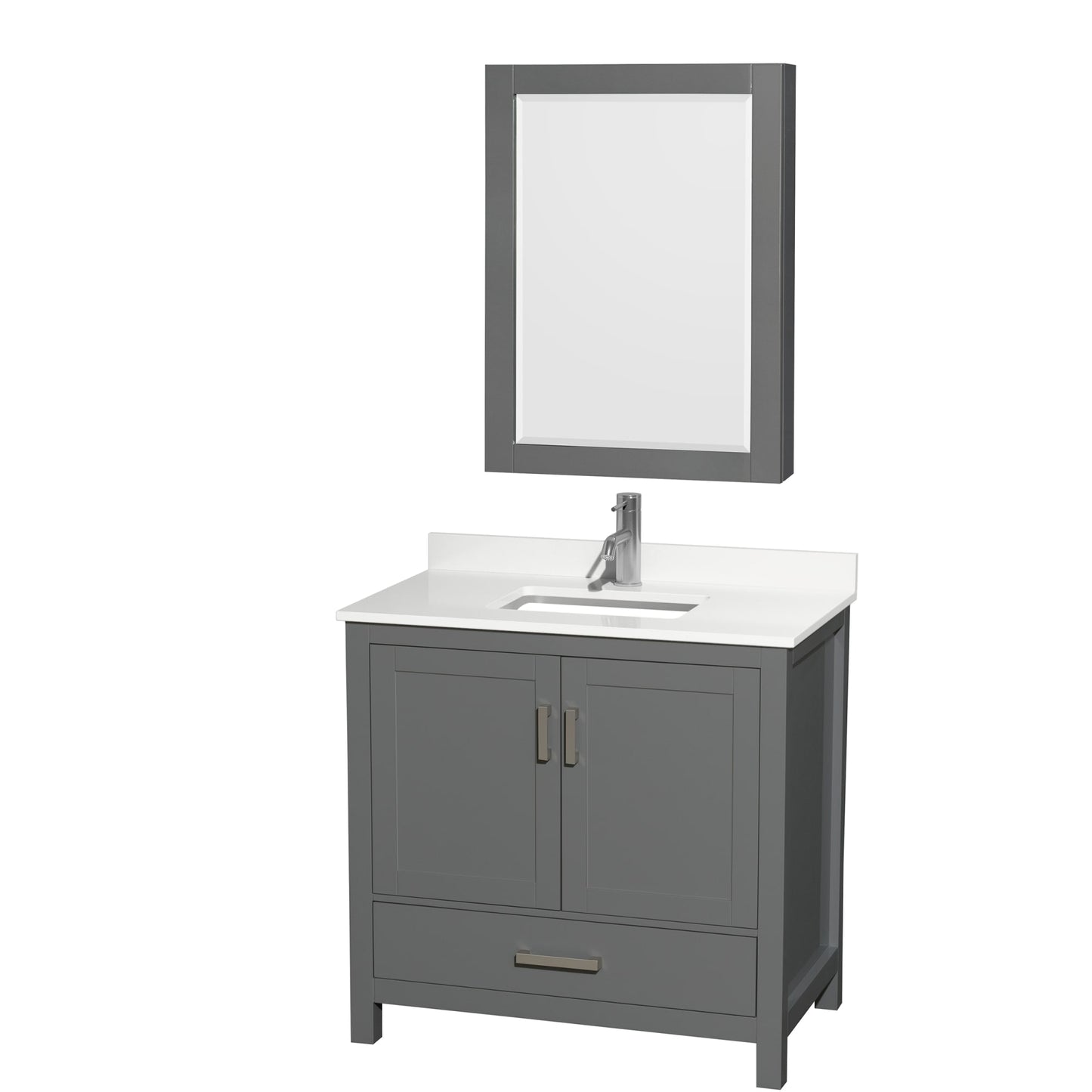 Sheffield Bathroom Vanity with Countertop 36 inch Single Sink Single hole Faucet Setup