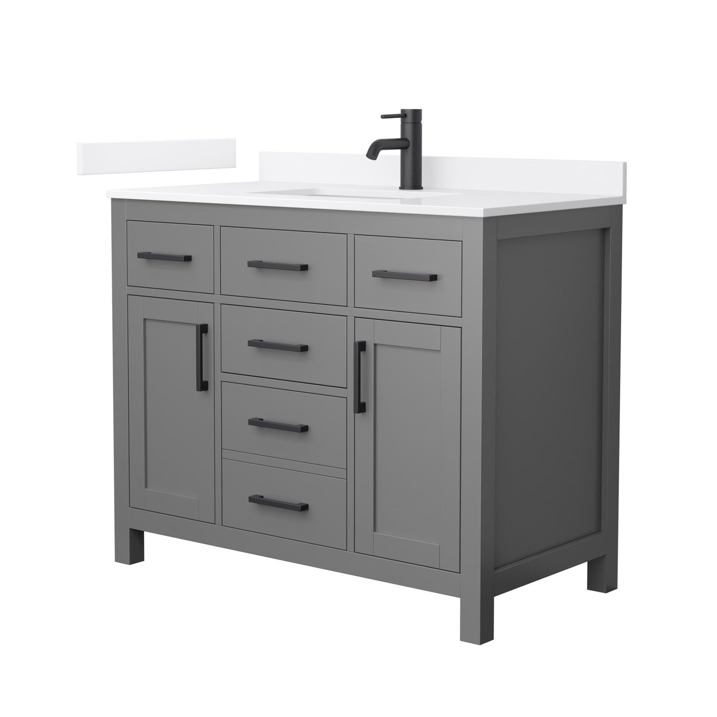 Beckett Bathroom Vanity with Countertop 42 inch Single Sink Single hole Faucet Setup