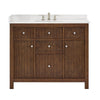 Custom image for Dark Walnut with Brushed Nickel Trim / White Quartz / No Mirror