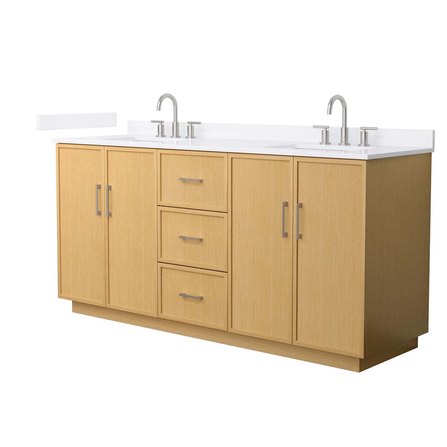 Elan TK Bathroom Vanity with Countertop 72 inch Double Sink 3-hole Faucet Setup