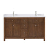 Custom image for Dark Walnut with Brushed Nickel Trim / White Cultured Marble / No Mirror