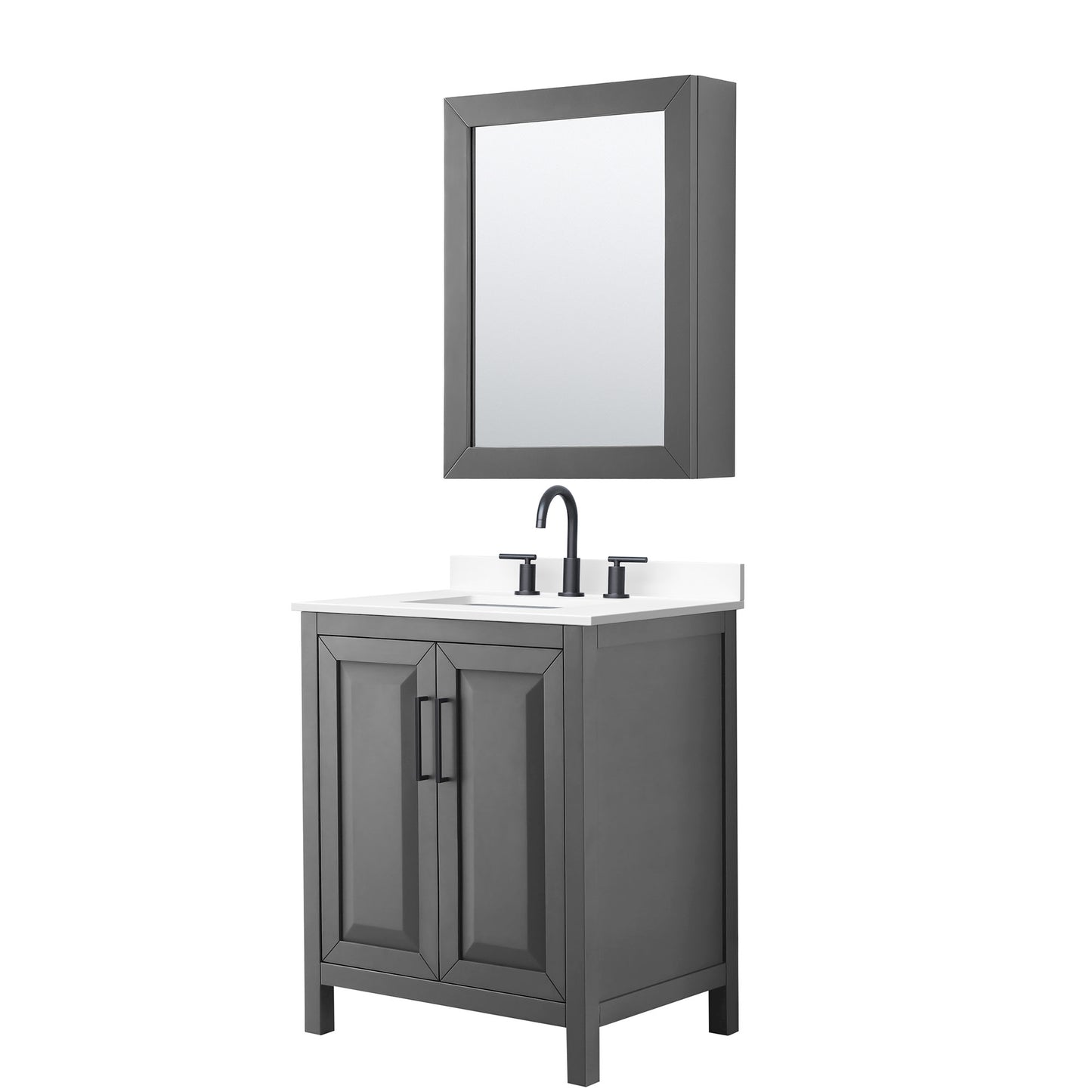 Daria Bathroom Vanity with Countertop 30 inch Single Sink 3-hole Faucet Setup