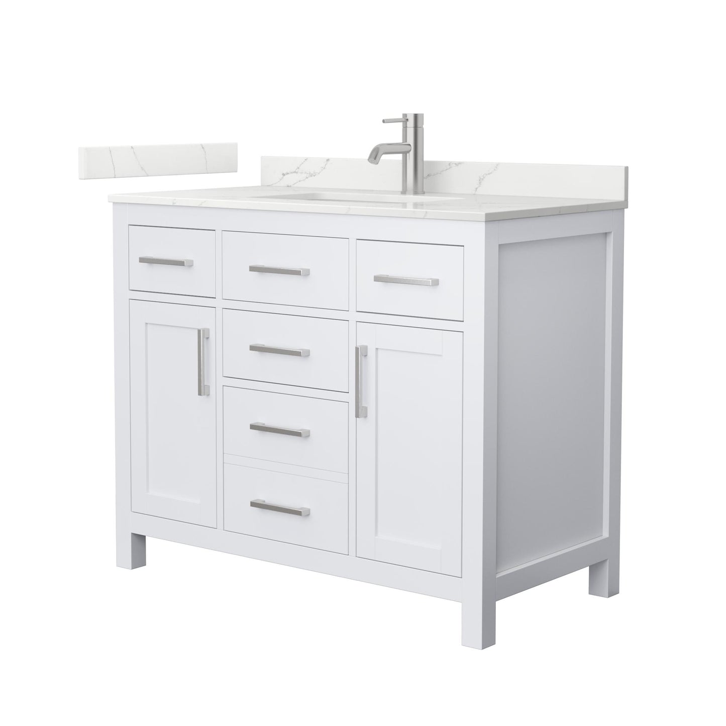 Beckett Bathroom Vanity with Countertop 42 inch Single Sink Single hole Faucet Setup