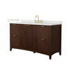 Custom image for Dark Walnut with Brushed Gold Trim / Giotto Quartz / No Mirror
