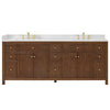 Custom image for Dark Walnut with Brushed Gold Trim / Giotto Quartz / No Mirror