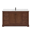 Custom image for Dark Walnut with Matte Black Trim / Carrara Cultured Marble / No Mirror