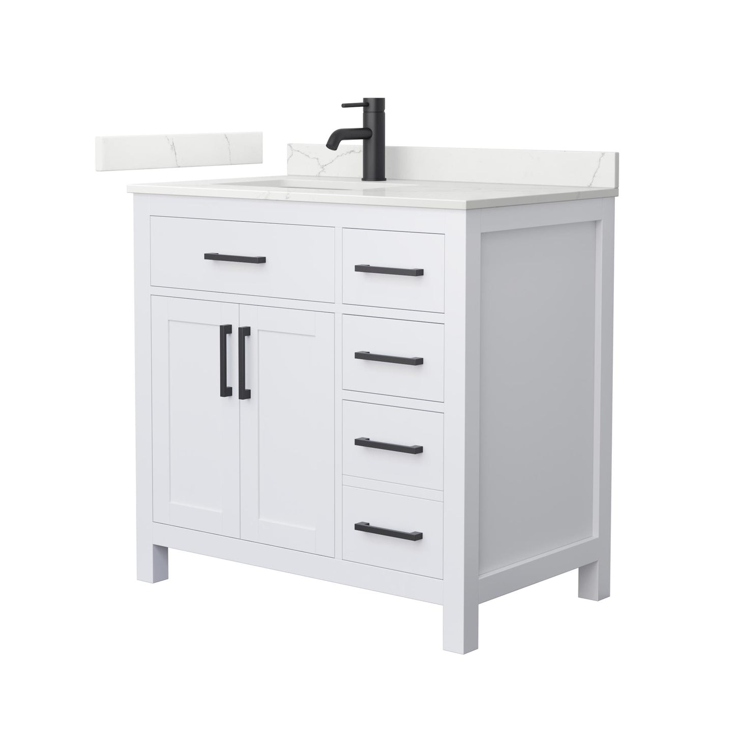 Beckett Bathroom Vanity with Countertop 36 inch Single Sink Single hole Faucet Setup