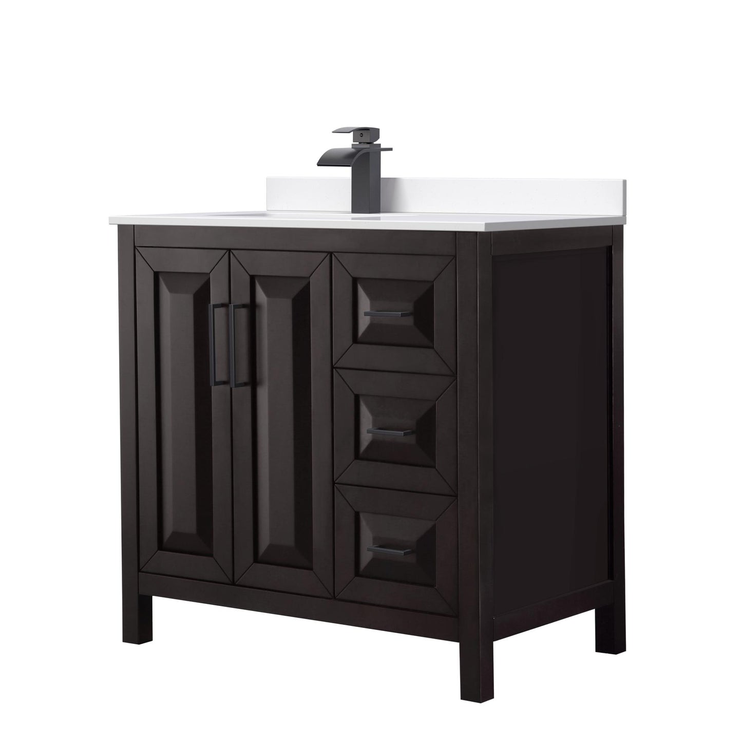 Daria Bathroom Vanity with Countertop 36 inch Single Sink Single hole Faucet Setup