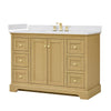 Custom image for Honey Oak with Brushed Gold Trim / White Cultured Marble / No Mirror