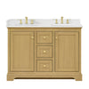 Custom image for Honey Oak with Brushed Gold Trim / White Quartz / No Mirror
