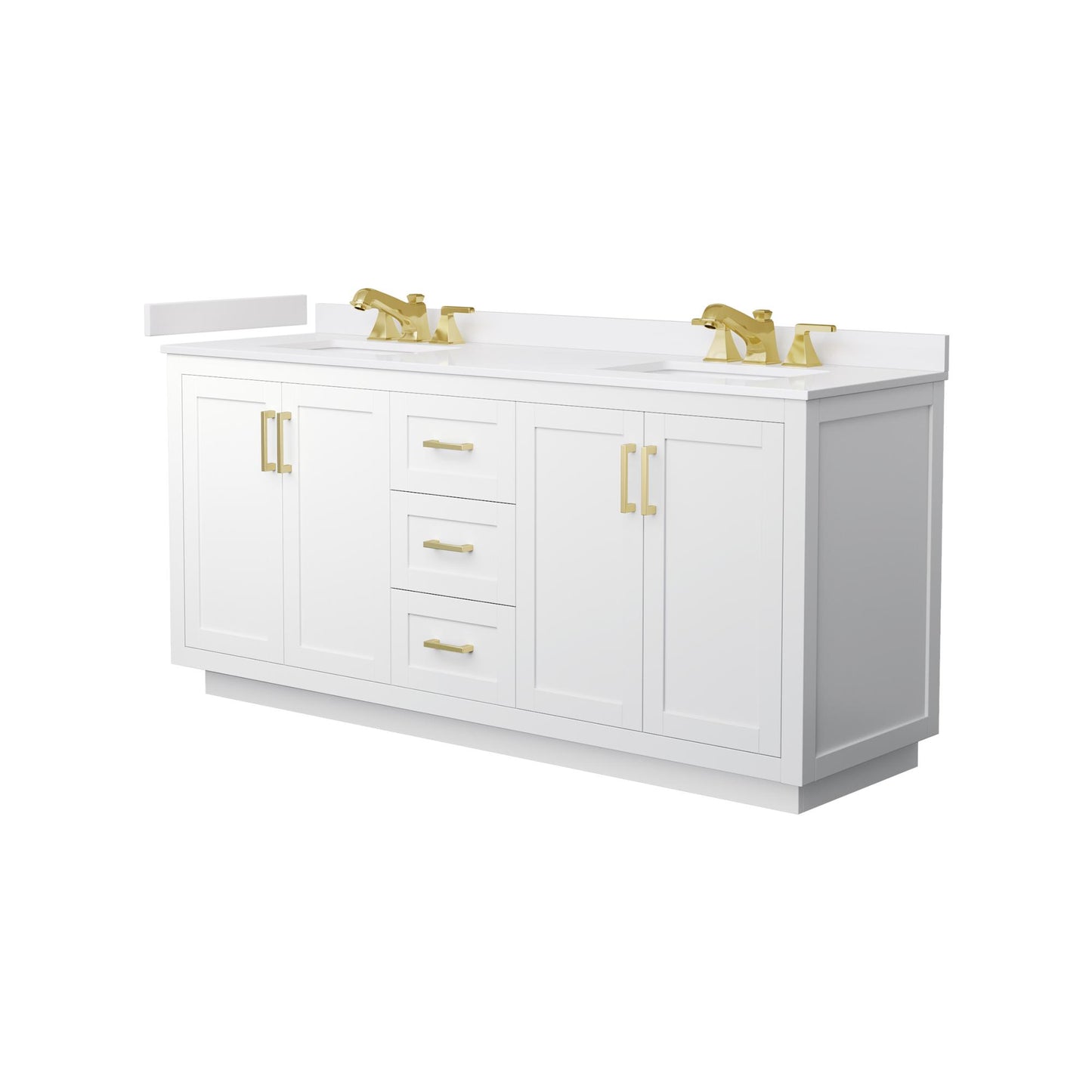 Miranda Bathroom Vanity with Countertop 72 inch Double Sink 3-hole Faucet Setup