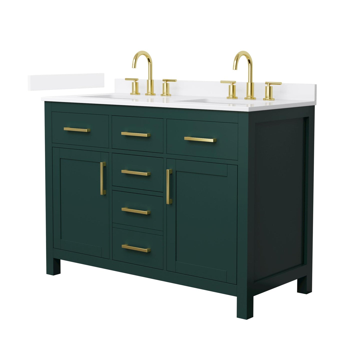 Beckett Bathroom Vanity with Countertop 48 inch Double Sink 3-hole Faucet Setup